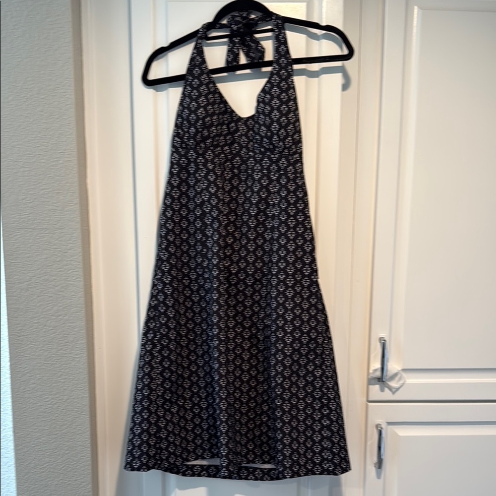 Athleta Black and White Halter Sundress